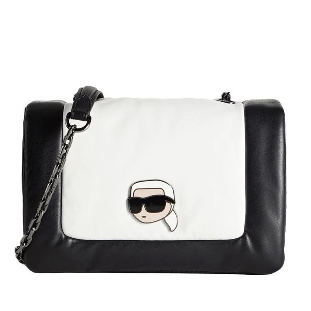 NWT Karl LAGERFELD Ikon Puffy Crossbody Shoulder Bag White